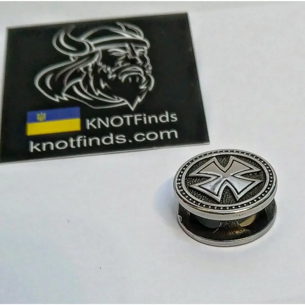Templar Cross Bead, Stainless Steel Cross Charm, Viking Jewelry Component